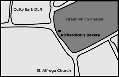 map to Richardsons Bakery